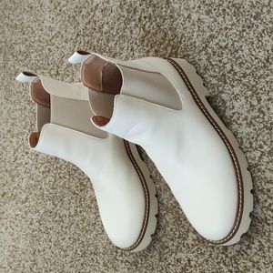 White ankle boots